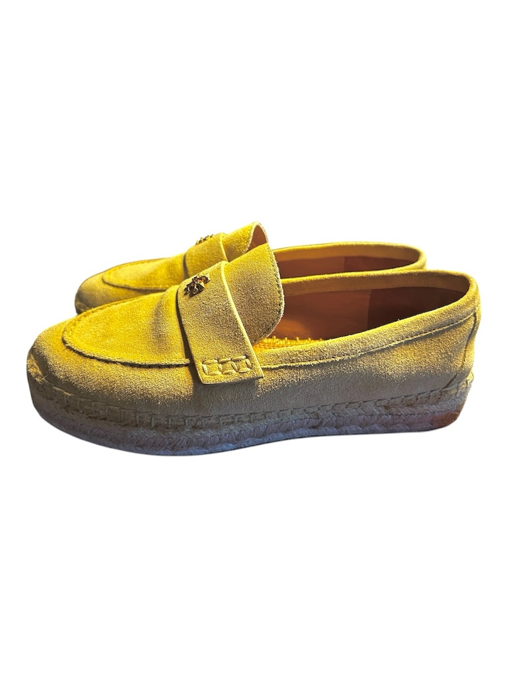 Tory Burch Yellow Suede Seaside Espadrille Loafers 7.5